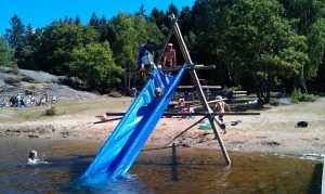 Camping Zweden: waterglijbaan